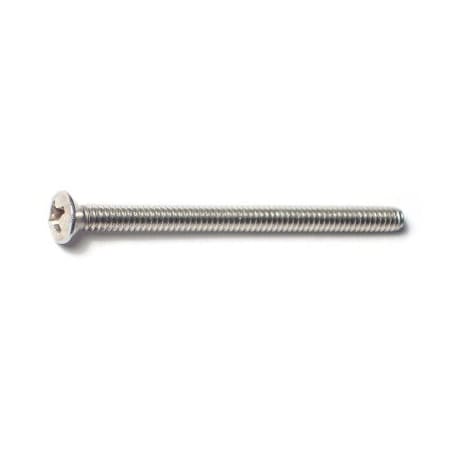 Midwest Fastener #6-32 x 2 in Phillips Oval Machine Screw, Plain 18-8 Stainless Steel, 10 PK 79588